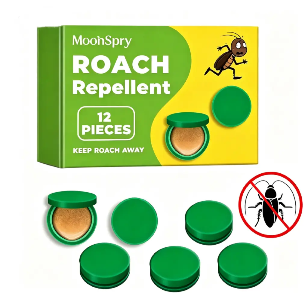 MoonSpry natural Indoor Roach Repellent Pods 12Pcs,Effective Cockroach Repeller to Keep Roaches Out, Plant-Based Safe Pest Deterrent, Easy Placement Pest Control forHome Kitchen Bathroom Bedroom RV, Family Friendly RoachPrevention Solution
