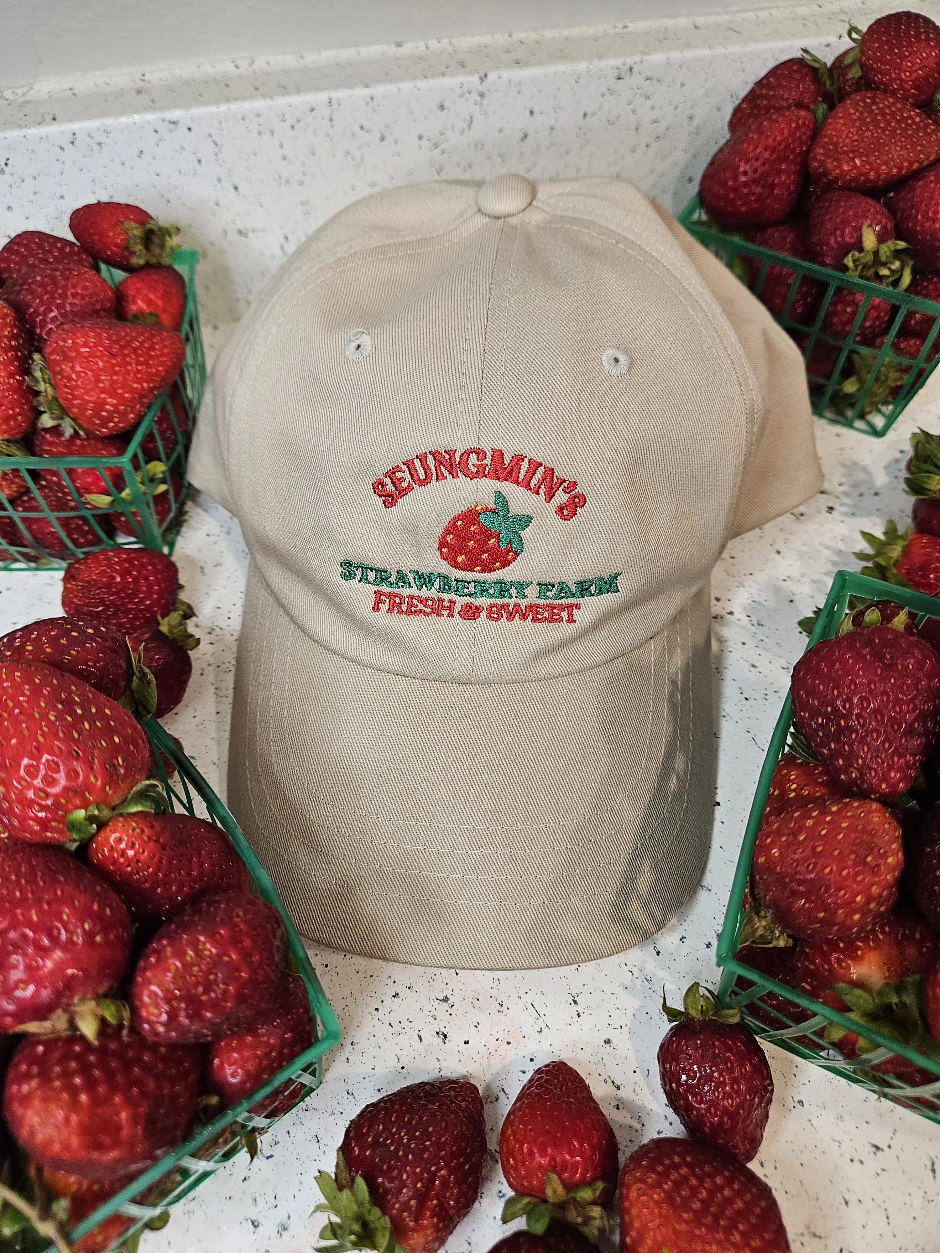 Strawberry Farm Embroidered Dad Cap Hat