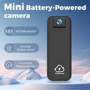 FlyCloud Seven Ultra Compact Thumb Sized Mini Camera,1080P HD WiFi Security Cam,Rechargeable Long Battery,Magnetic Installation, TF Card&Cloud Storage,Perfect for Home Security,Vlog,Travel,Cycling&Daily Life Recording