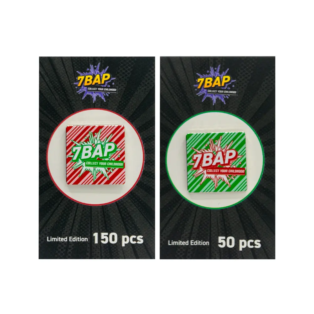 Christmas Brooch in Candy Cane Enamel Design - 7BAP Exclusive Collar Accessory, Randomly Selected from Red or Green, Green Candy Cane