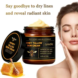 Organic Grass-Fed Beef Tallow Balm with Raw Honey - Handmade All-Natural Moisturizer for Soft, Smooth, Radiant Skin Body Care Long Lasting Moisturizing Moisture Boost Cream