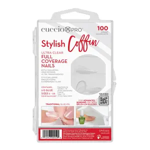 Full Coverage Nail Tips - Stylish Coffin -100 Count