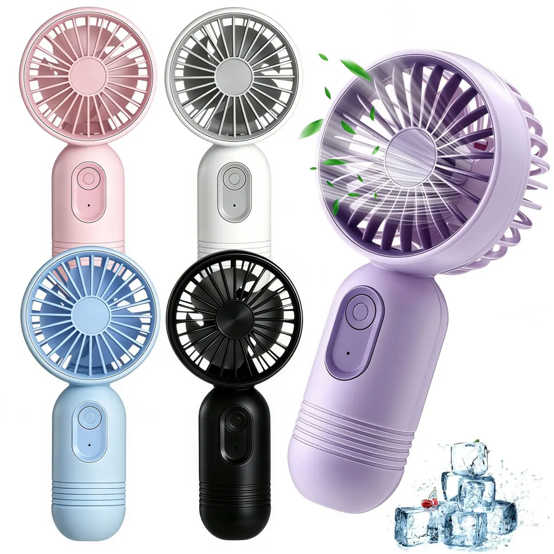 LMMAKE 3PCS Portable Mini Handheld Fans - USB Rechargeable with Battery & USB Port, 3-Speed Pocket-Sized Personal Portable Fan for Kids, Travel, Workouts, Mini Portable Fan