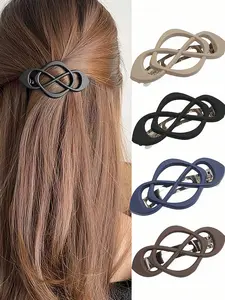 Infinity Matte Hair Clip Set - 4PCS Non-Slip Strong Hold Barrettes for Thin & Thick Hair for Daily Use
