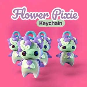 Kawaii Flower Pixie Keychain: 3D Printed Fidget Toy