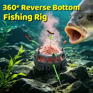 Reverse Bottom Bait Trap Fishing Hook - 360° Floating Spring Trap for Carp, Catfish, Ideal Terminal Tackle Gift for Enthusiasts