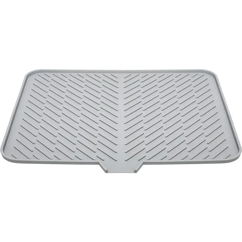 100% Silicone Dish Drying Mat - Large Rectangular 23x17in, Multi-Size Self-Drain, Built-In Drain Lip, Heat-Resistant, Leak-Proof, Non-Slip Kitchen Placemat for Counter & Tableware (Placemats & Coasters), 100% Silicone Placemats & Coasters