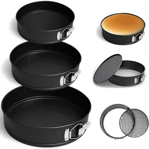 6 8 10 Inches Springform Pan Set Non-Stick Round Spring Form With Removable Bottom Cake Mold For Cheesecake Baking