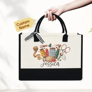 Personalized Sewing Tote Bag - Crafter Mom Christmas Gift, Sewing Lover Gifts, Crochet Lover, Quilter Gift, Knitting Gifts for Mom Grandma MLN2175TDH