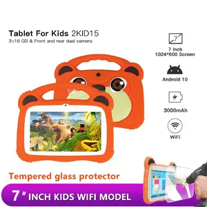 ZZB 7 inch Android Kids Learning Tablet 3000mah 16GB Quad Core Android10 With tablet protective sleeve and tablet tempered film