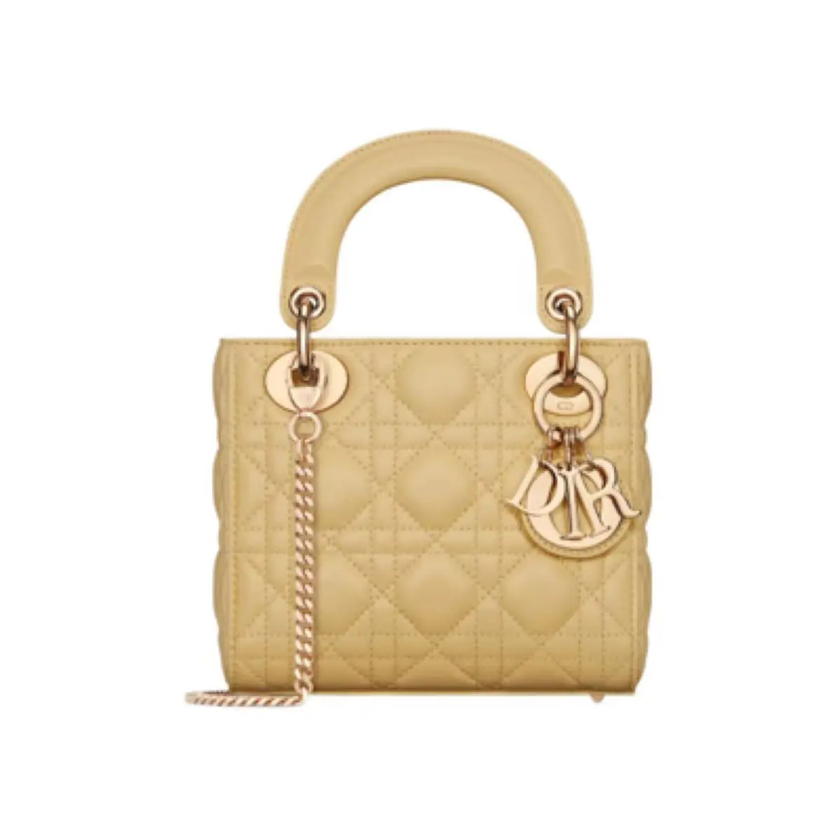 Pre-owned Dior LEATHER As Shown Christian Quilted Handbag with Gold Hardware and Charm As Shown