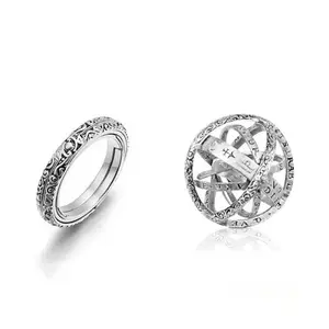 Retro Astronomical Ball Ring, Openable and Reversible Spherical Universe Necklace, Fashion Jewelry for Men and Women