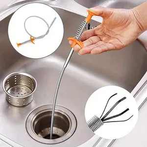 60/ 90/ 160cm Bathroom Hair Cleaner Bendable Drain Clog Dredge Tools Water Sink Cleaning Hook Sewer Dredging Spring Pipe Hair Remover