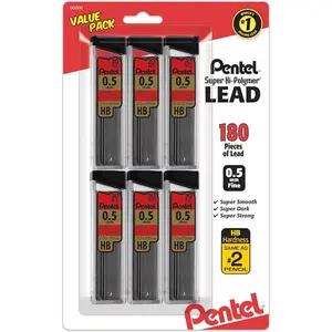 Pentel Refill Super Hi-Polymer Lead (0.5mm) HB 30pc tube 6pk