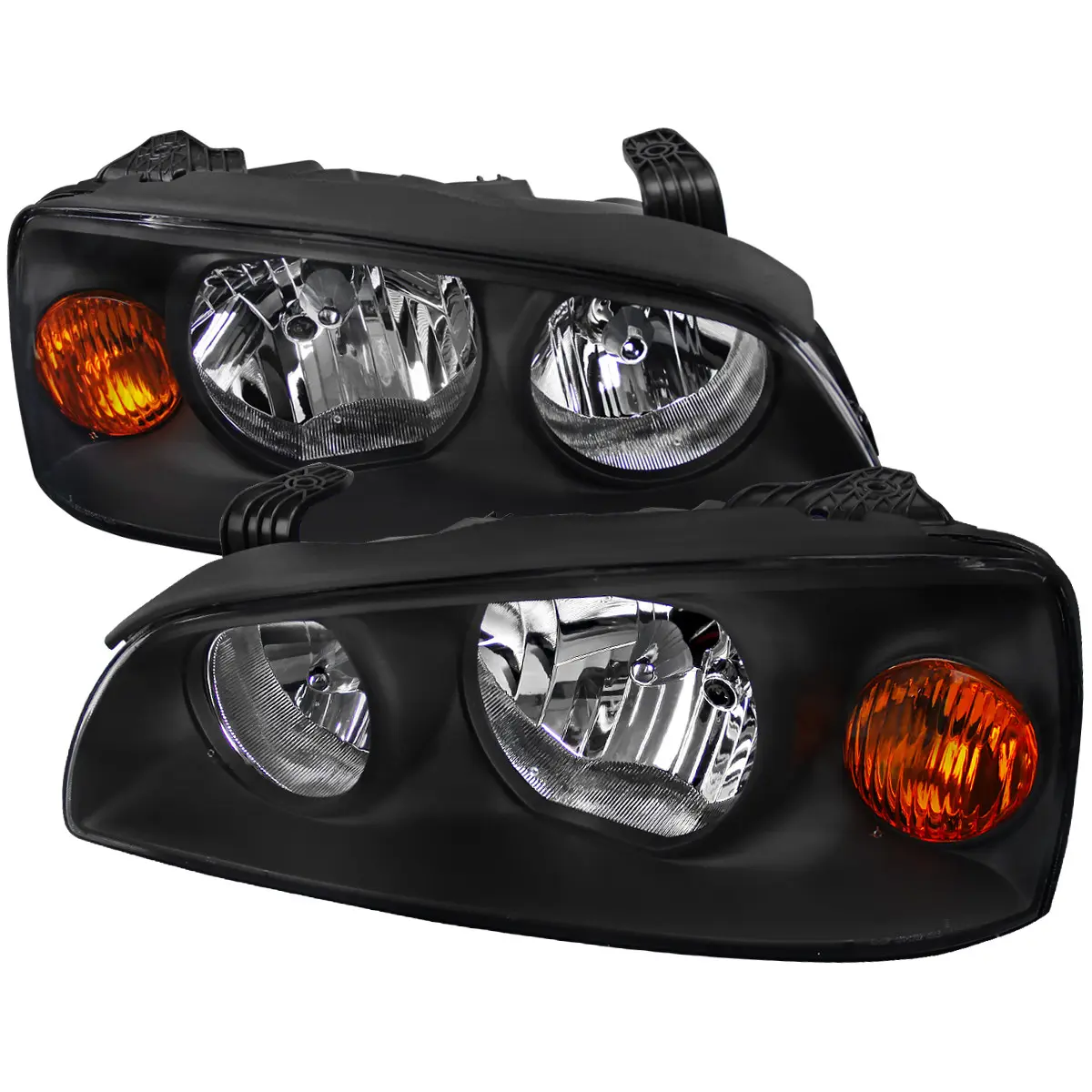 2004-2006 Elantra Crystal Headlights w/ Amber Reflectors (Black Housing/Clear Lens) 2004-2006 Elantra Crystal Headlights w/ Amber Reflectors (Black Housing/Clear Lens)