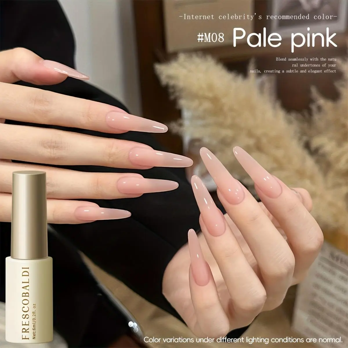 Cylindrical Bottle M008 — New trendy gel nail polish from the “Barely There” series; ice-skin finish, hydrating glossy bare color; fashionable LED nail art; strong, long-lasting wear; suitable for nail salons and DIY.