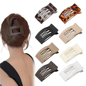 8 PCS French Flat Hair Clips for Women Girls,Matte Lay Flat Claw Clips, Large No-Slip Claw clips for Thick & Thin Hair, Strong Hold Styling Barrettes Accessories for Daily Styling