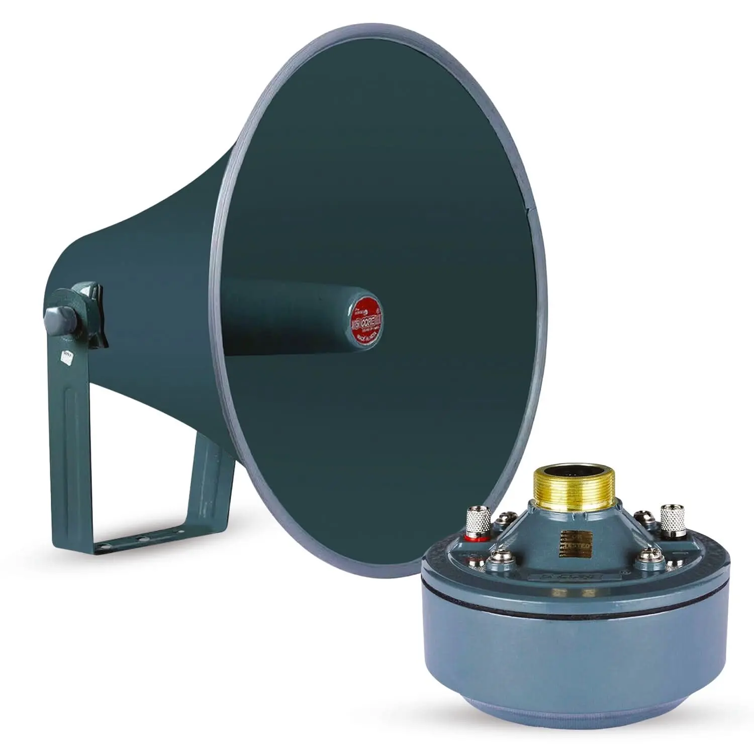 5Core PA Horn Speaker Set 2" Compression Driver 600W 16 Ohm Weatherproof Aluminum Body 18 TPI Thread