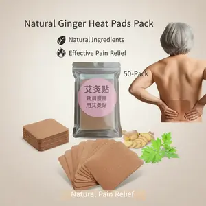 50-Pack Natural Ginger Heat Pads – Safe for Seniors, Perfect Family Gift & Body Relief