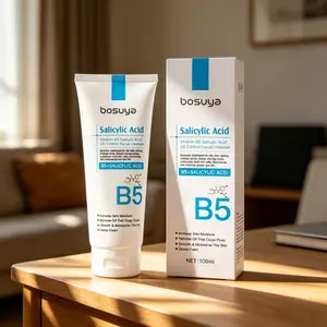 Vitamin B5 Salicylic Acid Facial Cleanser, Oil Control Deep Pore Cleansing Face Wash, Exfoliate Blackheads Dead Skin, Minimize Enlarged Pores, Hydrating Non-Drying Foam Cleanser for Oily Acne Combination Skin