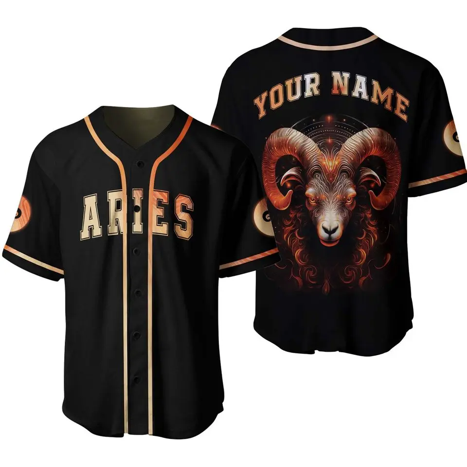 Aries Zodiac Baseball Jersey, Cow head Jersey, Aries Zodiac Jersey, Gift for Aries, Horoscope jersey, Zodiac symbol Jersey
