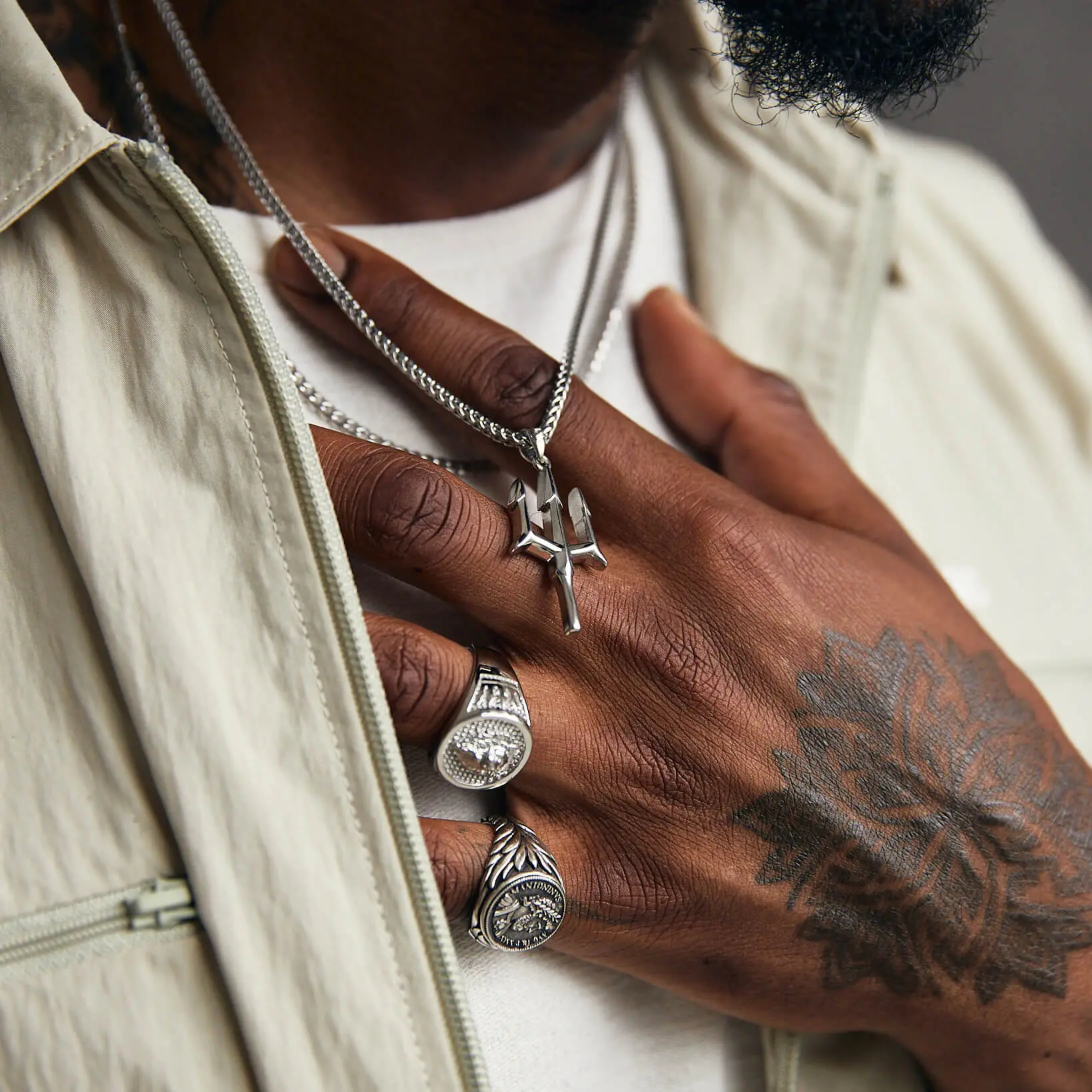 Titanium Steel Trident Men's Necklace Women's Hip Hop Cuban Rap Street Pendant  Accessories Personality
