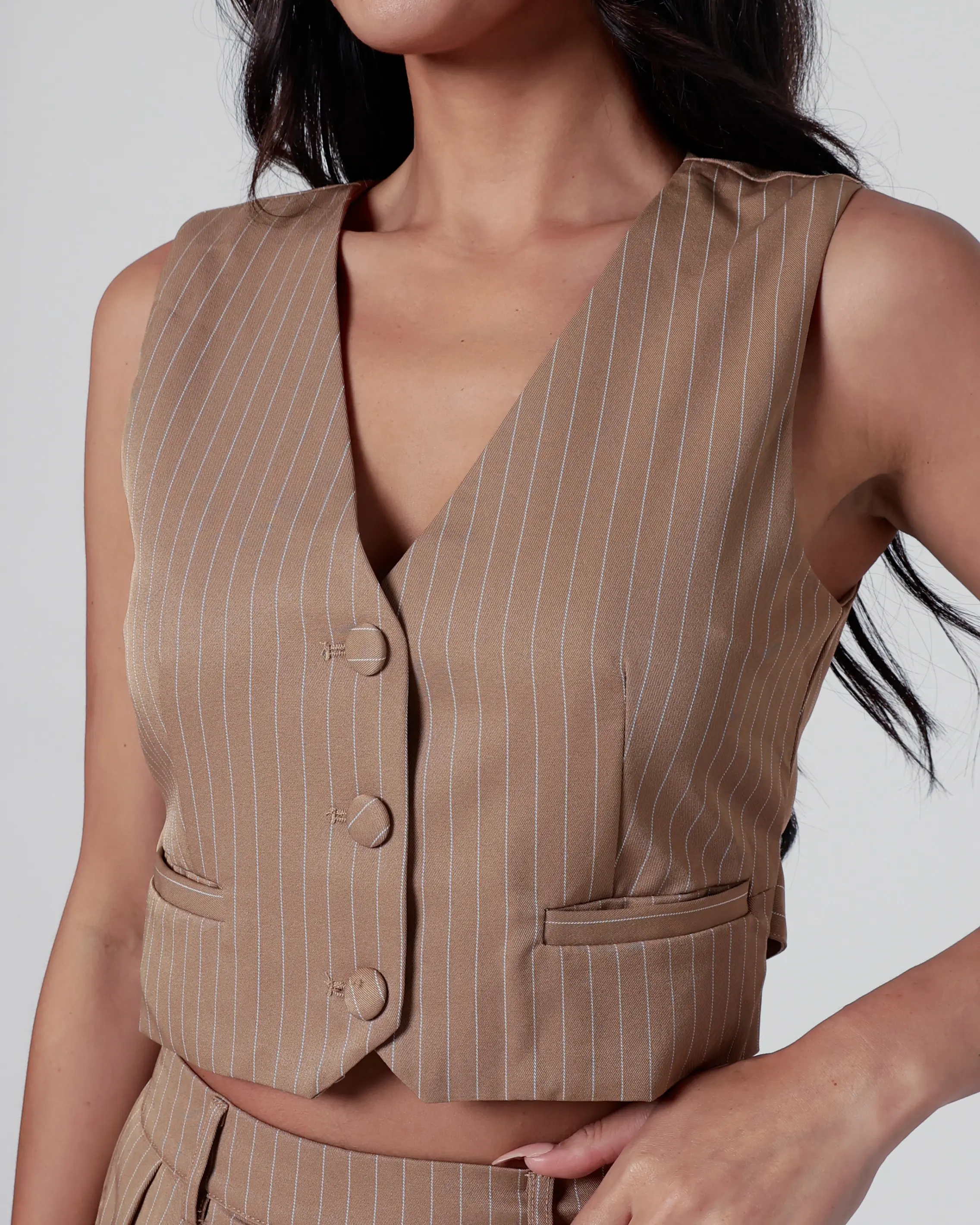 Claudia Pinstripe Vest