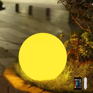 Solar globe light outdoor waterproof solar balls for garden 16 rgb color changing solar orbs for outside 10in solar glowing ball light wremote ball solar light for patio yard lawn backyard decor