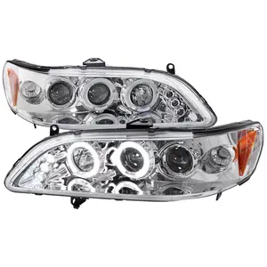 1998-2002 Accord Dual Halo Projector Headlights (Chrome Housing/Clear Lens)