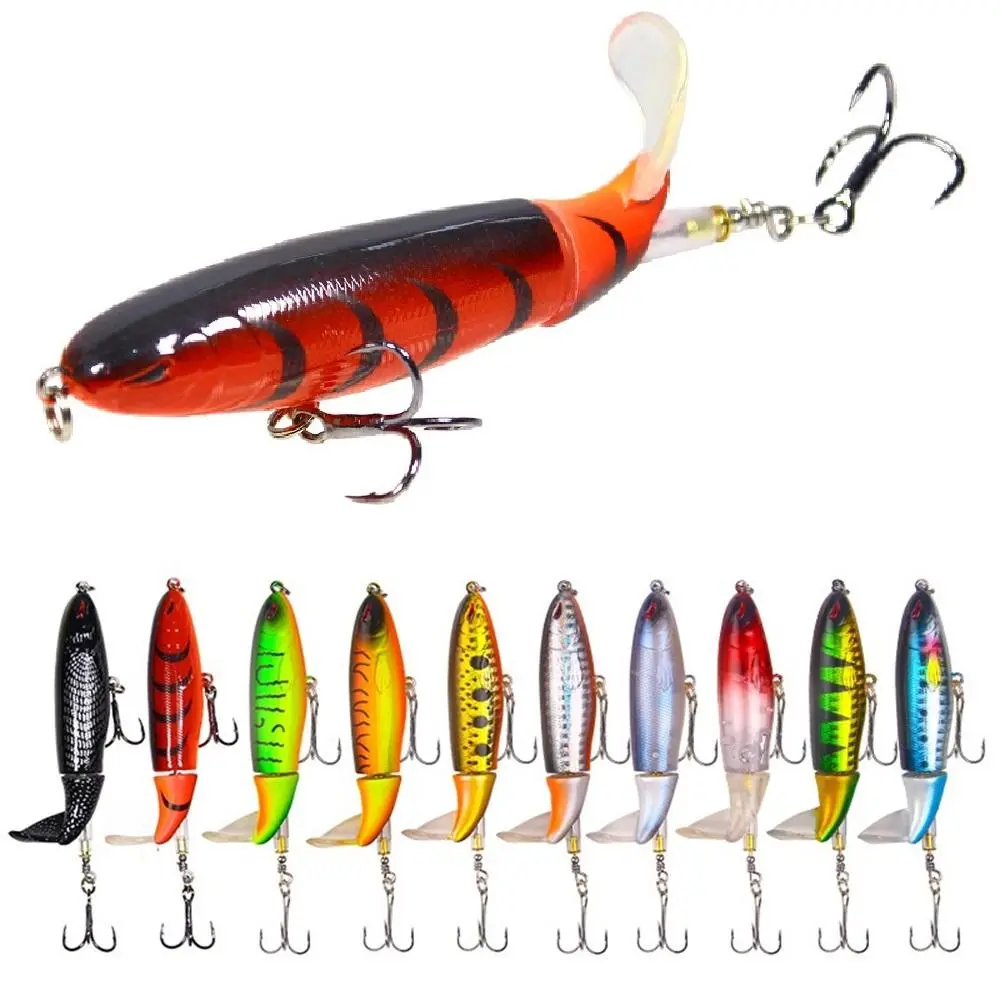 10pcs Topwater Fishing Lure Artificial Bait Fishing Tackle Fishing Bait