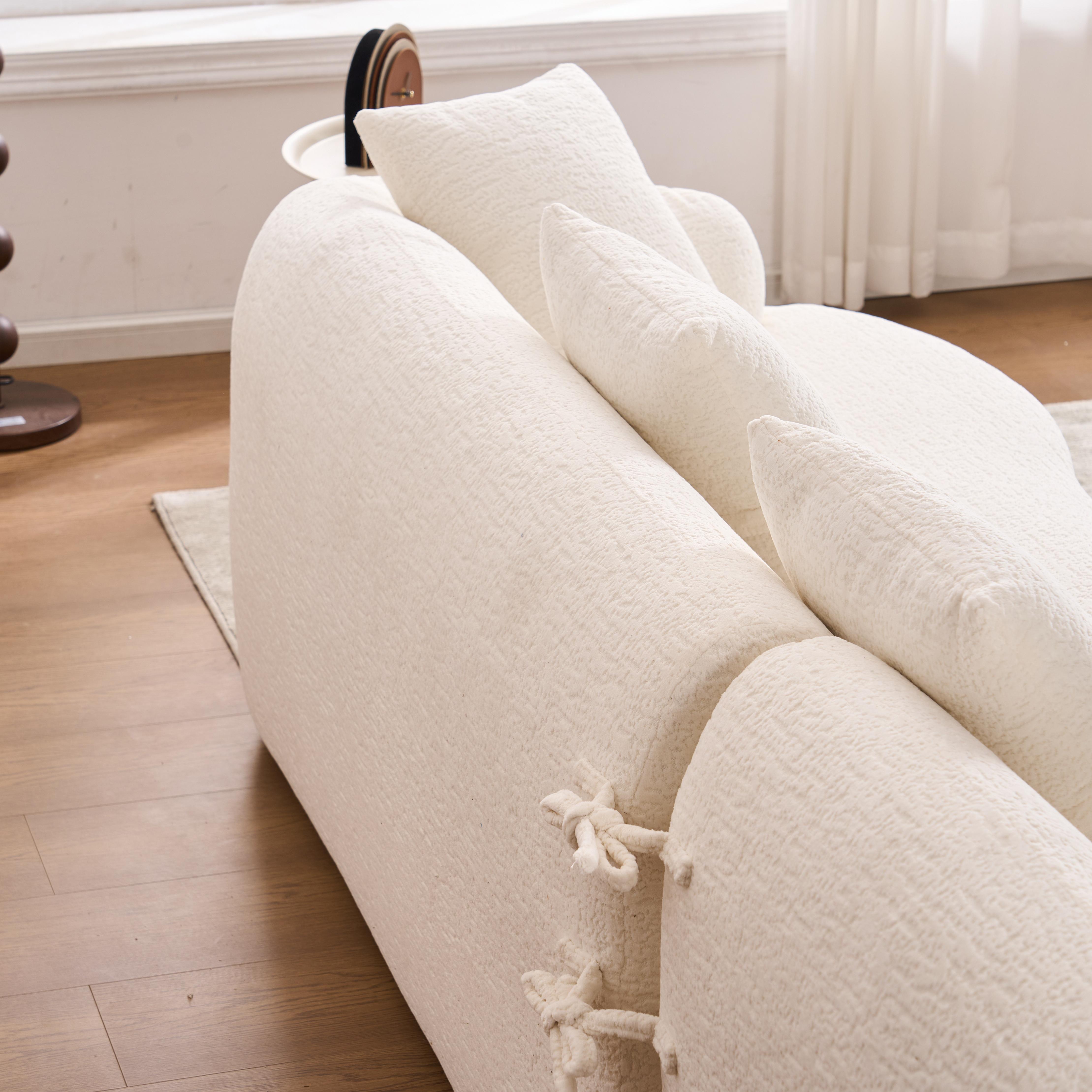 Curved Chaise L-Shape Sectional Sofa, Compression Sponge Modular Chenille Couch, No Assembly Required, 30D High-Density for Living Room, Bedroom, Apartment & Lounge