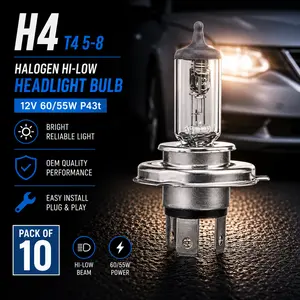 #H4 T4 5-8 12V 60-55W P43t HALOGEN Pack of 10