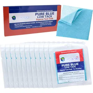 Pure Blue Low Tack Superior Tack Cloth, 12-Pack, Automotive & Woodworking, Dust/Stain/ Rags, Tac Cloth for Autobody