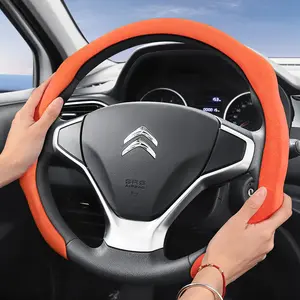 For Citroën Alcantara Leather Steering Wheel Cover Suede Quick-install Design All-season Anti-slip Sweat-absorbing For C3/C4/C4 X/Berlingo/C3 Aircross/C5 Aircross/Jumper/SpaceTourer/Ami/C5 X Black Orange Red Pink Green White			