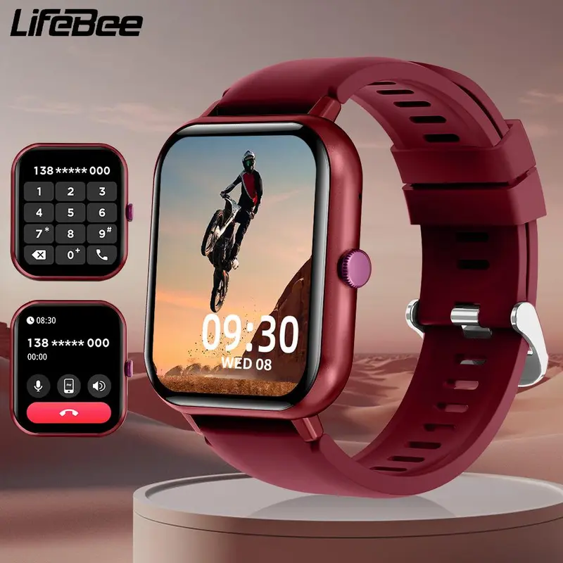 LIFEBEE 1.83 Inch Fashion Touch Screen Smart Watch, Digital Fitness Tracker with 100+ Sports Modes, Calories Fitness Watch for Men Women, Fitness Smartwatch, Waterproof Smart Watch