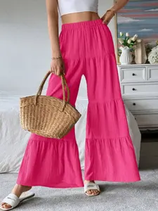 Women's Fashion Plus Size Elegant Solid Color Loose Knit Cake Pants, Daily Casual Versatile, Comfortable and Stylish Bottoms