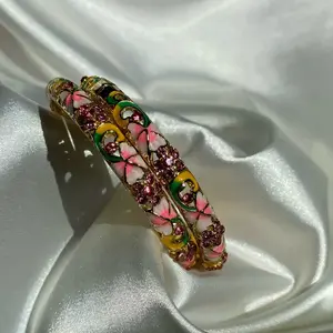 Pink flower bangle