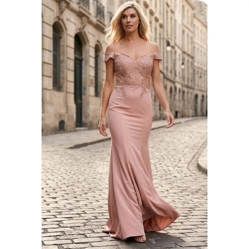 Dusty Rose Bridesmaid Dresses in Satin and Plus Size Gowns by MQ1675
