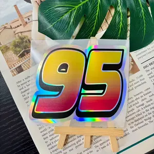 1PC Street Motorsport Light Cool Decor Sticker (for JDM tuned car window/creative skateboard) Number 95 Holographic logo design, street passionate & hardcore racing trendy vibe Decor sticker + street motorsport racing-style decor goods Sticker For Cars