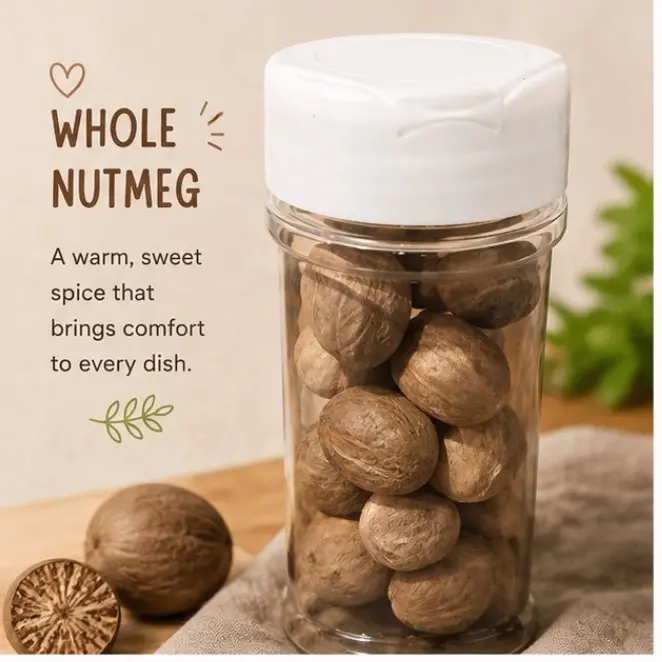Whole Nutmeg, Premium Unground Spice for Baking, Cooking, and Beverage Flavoring