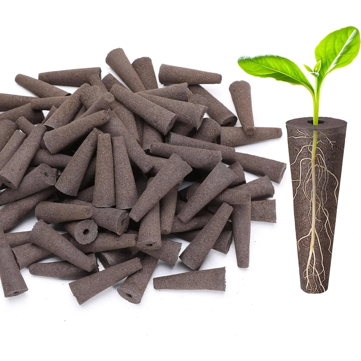 50 count Grow Sponges for Hydroponics Compatible with AeroGarden, Hydroponics Growing System Pods, General Hydroponics Rapid Rooter, Starter Plug for Seeds or Cuttings