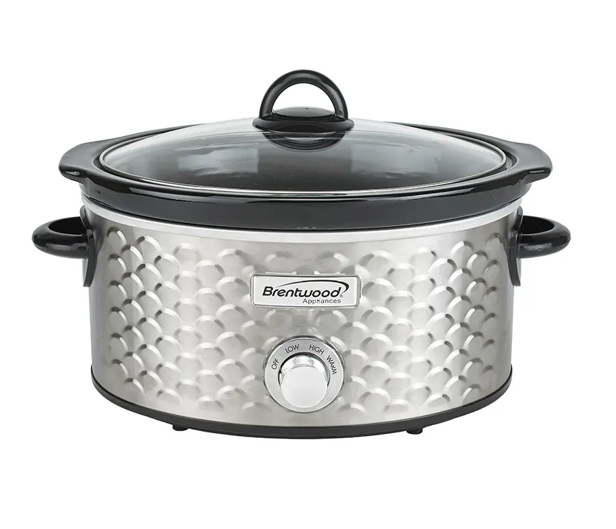 Brentwood Appliances SC-140S 4.5 qt. Scallop Pattern Slow Cooker - Silver