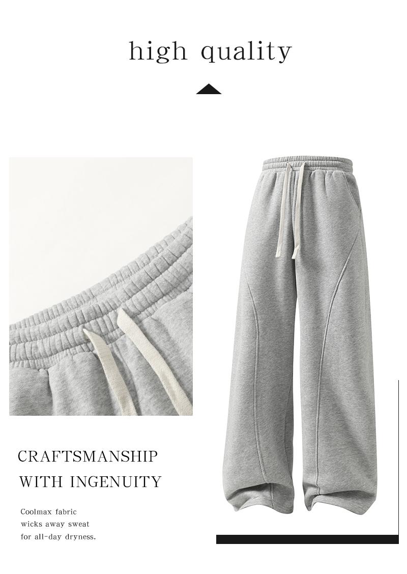 Men's Fleece Thermal Lined Sweatpants Oversize Drawstring Waist Casual Loose Pants for Fall Winter School Season Daily Wear