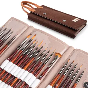 Golden Maple 20PCS Micro Detail Paint Brush Set with Synthetic Bristles for Art Supplies and Artist Bundle