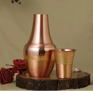 Vestial Opulence Ayurvedic Copper Water Bottle Decanter Bedside Edition
