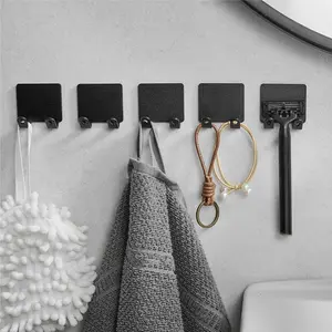 3pcs No-Drill Hooks, Multi-Purpose Strong Adhesive Hooks, Traceless Clothes Hangers, Kitchen Storage Rack Hooks