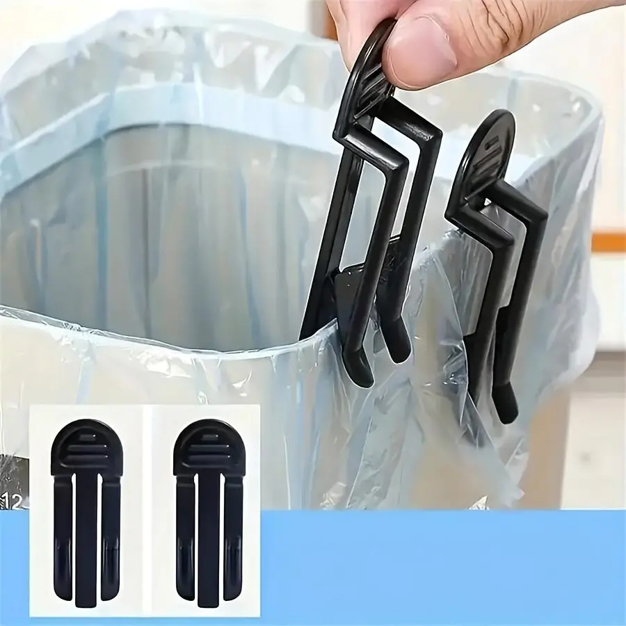 4Plastic Garbage Bag Clips - Sturdy And Durable Black Garbage Bin Clip, No Need for Electricity, Multifunctional for Home, Kitchen, Office And Outdoor Use, Practical Design Manual Fixture