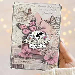 Living My Best Lives… Dragon & Books Aesthetic Grip Magnetic Kindle Grip Book Lover Cute Kindle Accessories Phone Holder PopSocket Phone Grip Magnetic Pop Socket Phone Grip