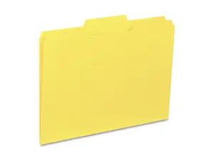 Business Source File Folder Interior Ltr 1/3" Cut 100/BX Yellow 43559