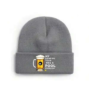 S&T 1pc Billiards Print 3 Warm Winter Cap For Women & Men, Beanie Knit Cap For Autumn/Winter Hat, Windproof And Warm Head Cover, Ideal For Halloween Christmas Fashion Gifts.